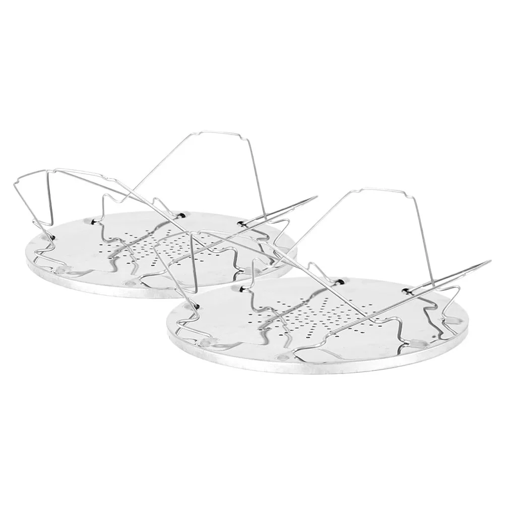 

2Pcs Foldable Stainless Steel Toast Rack Outdoor Camping Picnic Bread Holder 4-Slice Toaster Cooking Rack Toasting Shelf