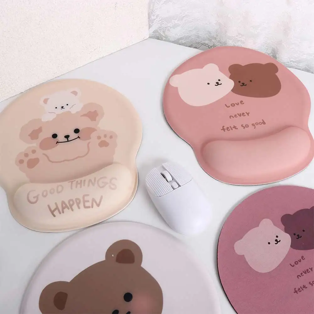 Portátil para PC, oso de dibujos animados de silicona, reposamanos grueso, soporte para muñeca, alfombrilla para ratón, alfombrilla para muñeca