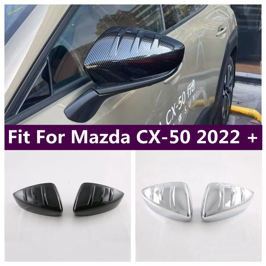 

ABS Chrome / Carbon Fiber Side Door Rearview Mirror Protector Decoration Cover Trim Car Accessories For Mazda CX-50 2022 - 2024