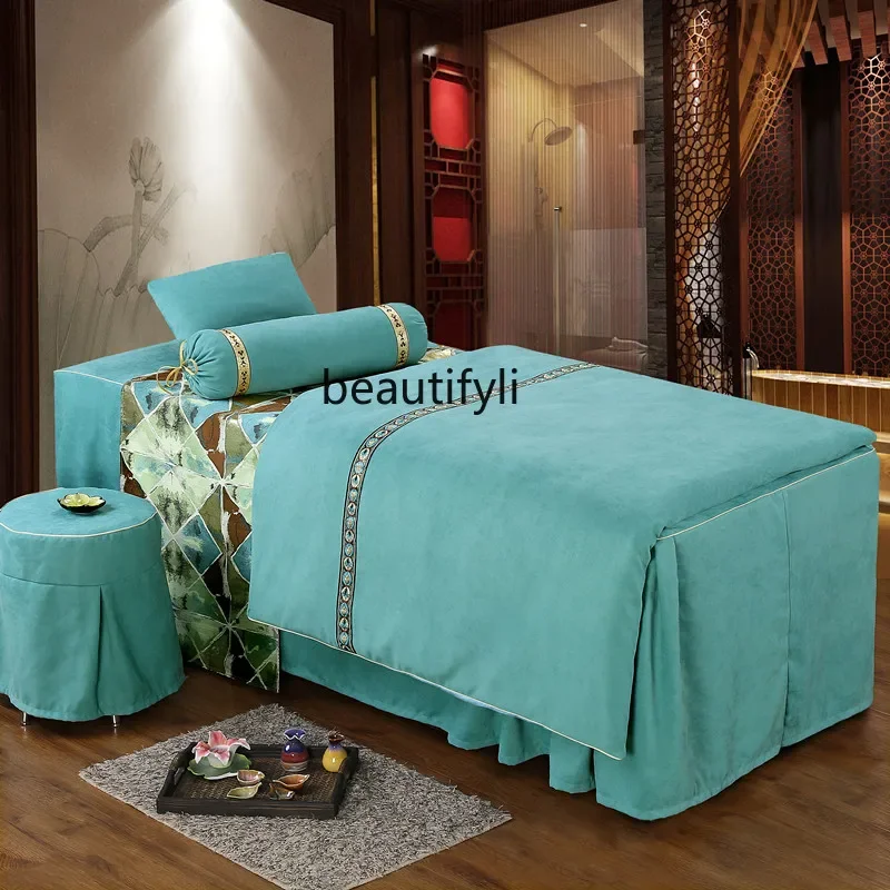 

smt03 Beauty Bedspread Four-Piece Set Spa Club Beauty Salon Special Massage Bedspread