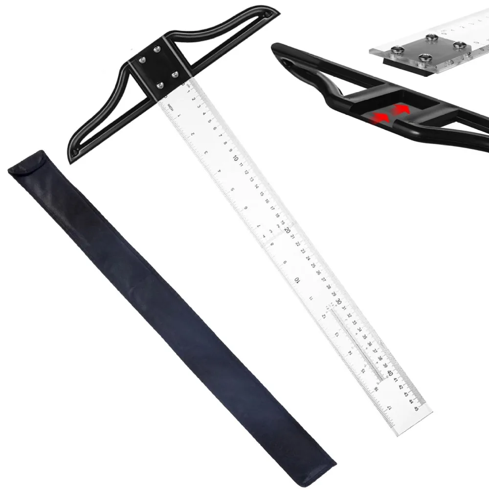 New Multi-Sized T-Square Ruler Acrylic Detachable T-Ruler Multi-function Technical Drawing Measuring Ruler