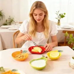 Creative Fruit Shape Ceramic Plates, Cartoon Fruit Dish,Kitchen Decor Plate, Ceramic Dessert Dish, Home Table Decoration