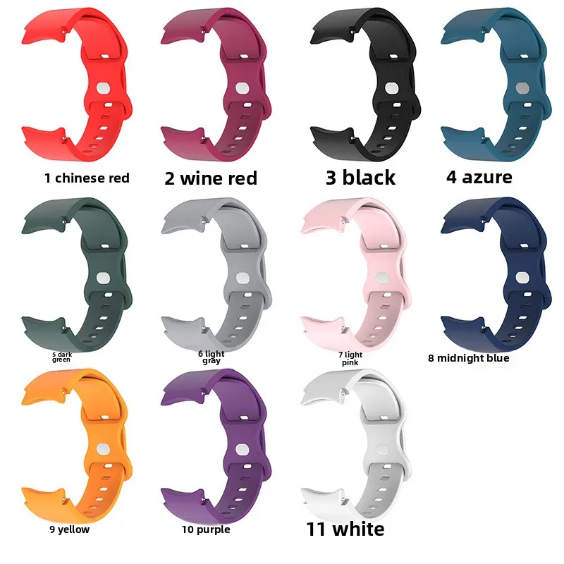 ينطبق على ساعة سامسونج جالاكسي، حزام بإبزيم على شكل فراشة، ملحقات الساعة الذكية الرياضية، حزام ساعة بلون سادة من السيليكون