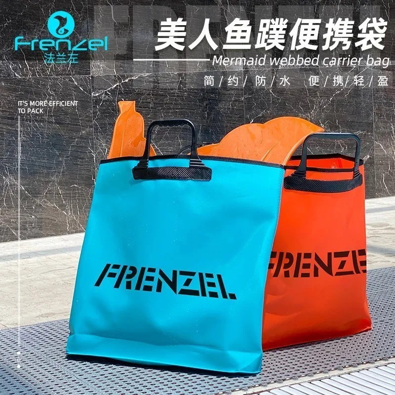 FRENZEL flange left mermaid swimming diving fins receive bag super capacity portable bag beach bag