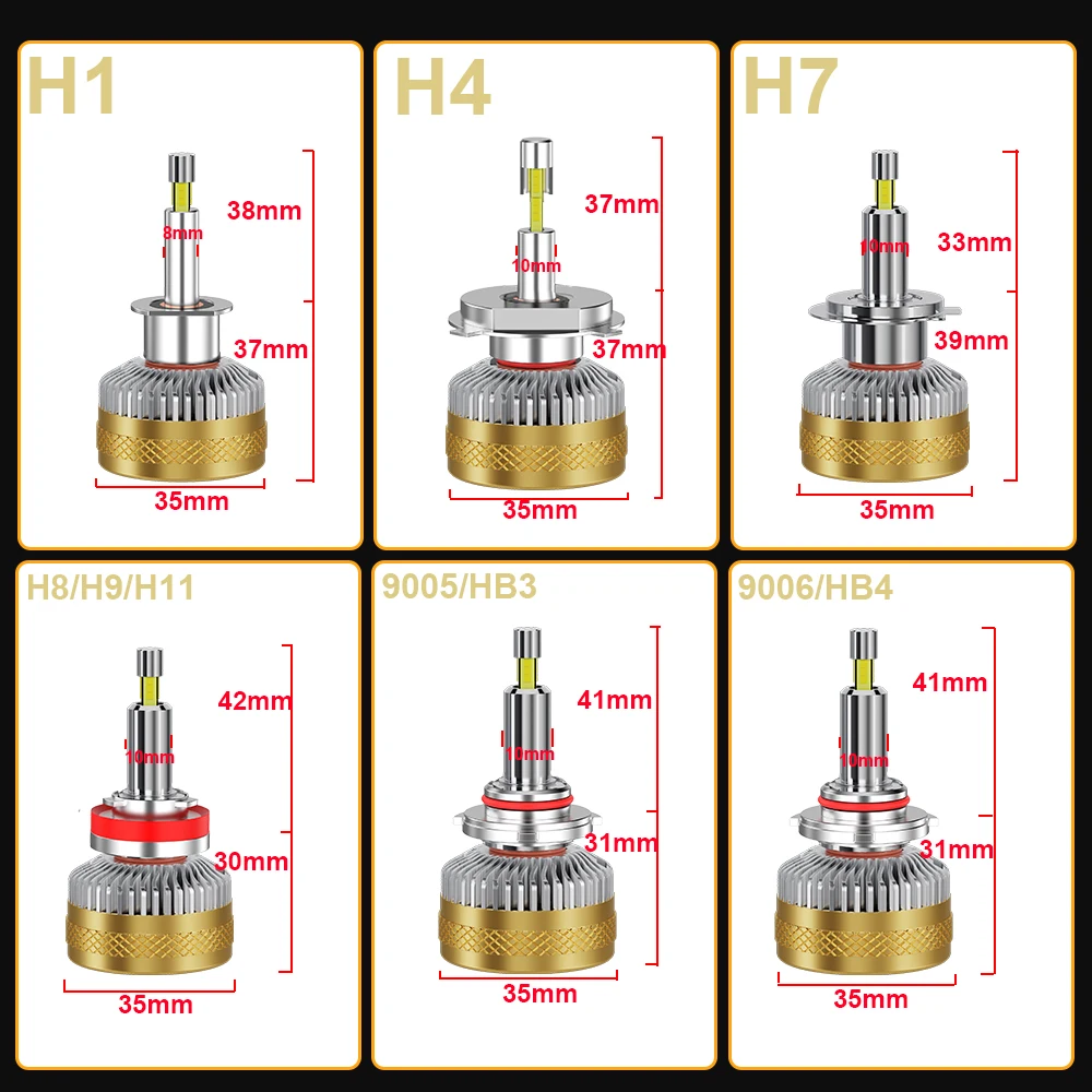 YHKOMS 360 LED 30000LM H4 H7 Canbus LED H1 H8 H9 H11 9005 HB3 9006 HB4 9012 Car LED Light Headlight  Turbo Fog Lamp 6000K