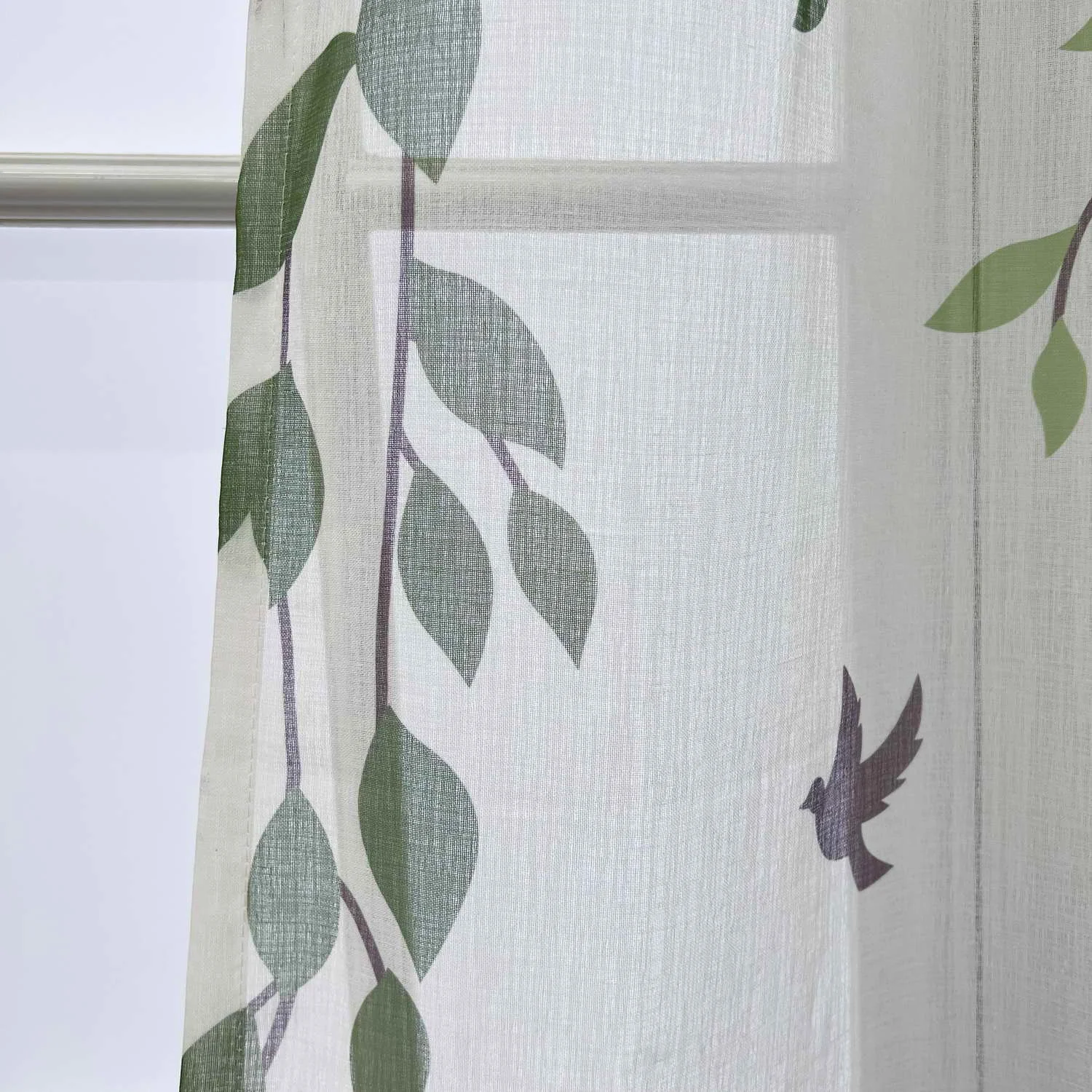 Field Green Vine Elegant Embroidered Transparent Sheer Tulle Curtain,Blinds,Bedroom,Living Room,Modern Home Decoration
