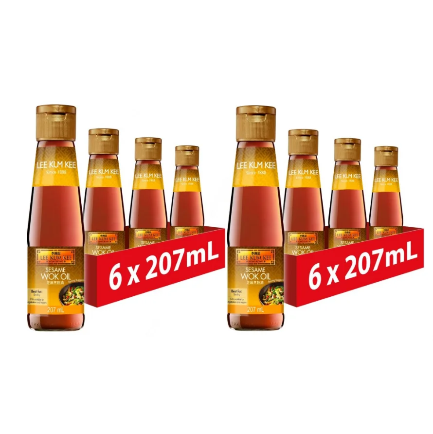 Lee Kum Kee Sesame Wok Oil, Vegan, 207 ml (Pack of 12)
