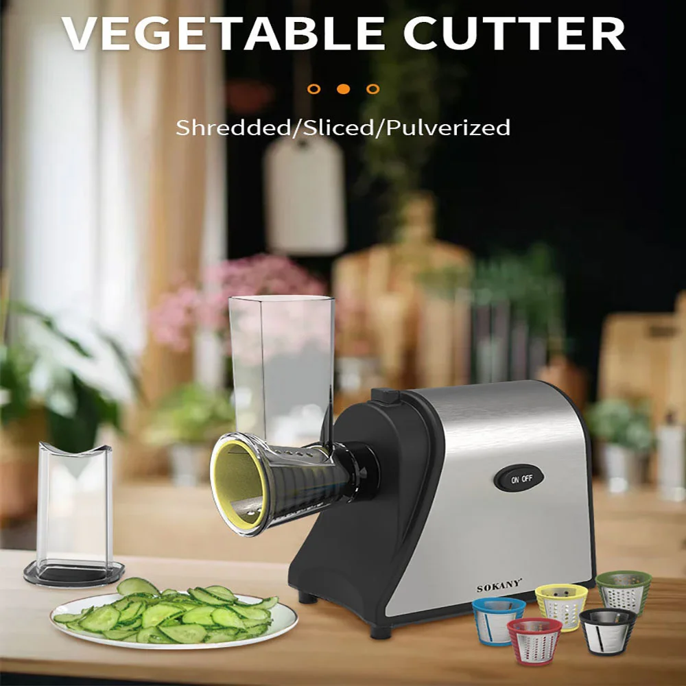 Coupe-légumes 1000W tireur à salade, trancheuse de légumes électrique broyeur hachoir avec accessoires pour légumes et fromages