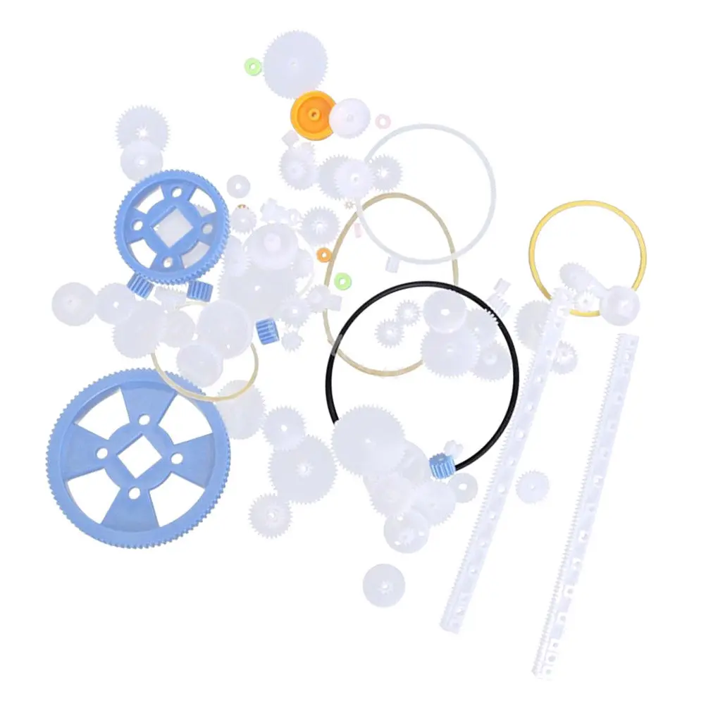 80pcs 기어 패키지 부품 플라스틱 기어 모음 세트 DIY 기계 로봇 부품 교육용 키트