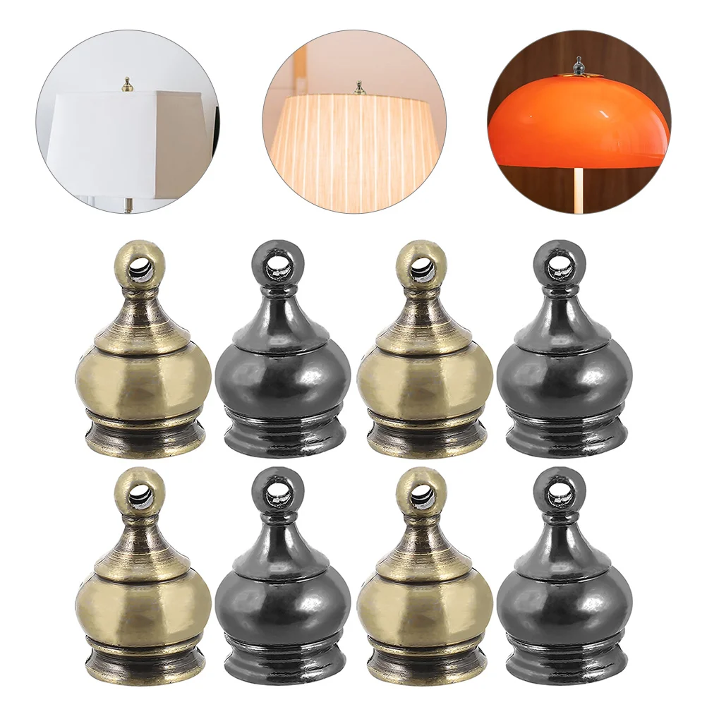 

8 Pcs Chandelier Cap Nuts Solid Lamp Finials Light Screw Caps Harp Fittings Ceilings Lampshade for Chic Knob Decoration