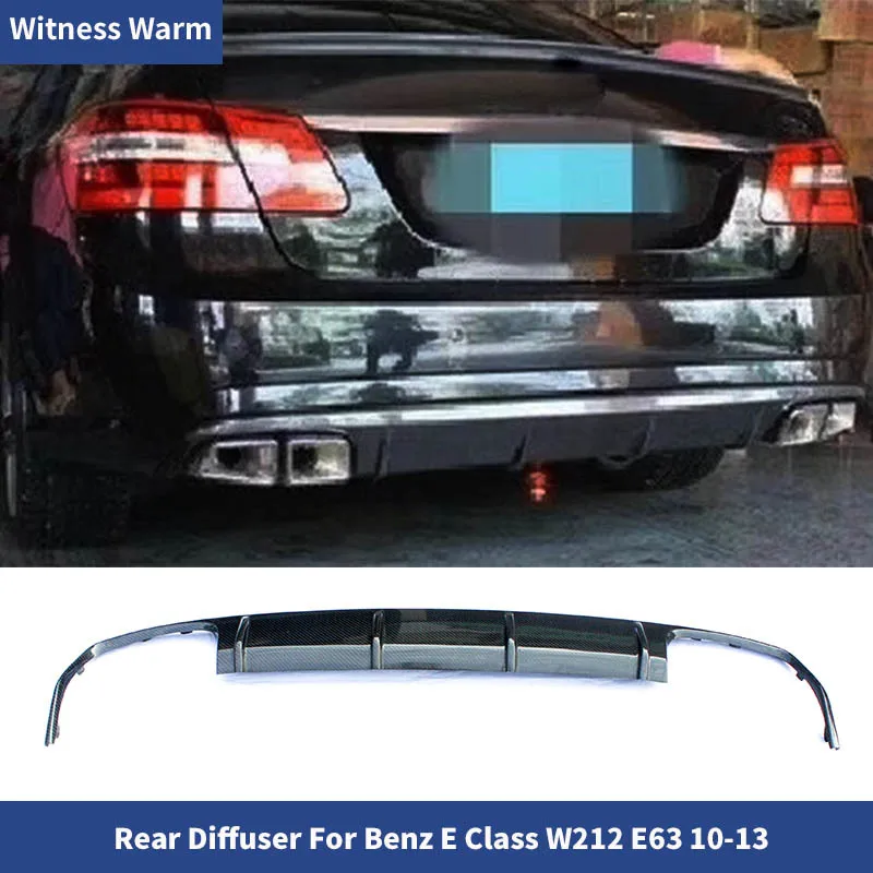 Car-styling Carbon Fiber/frp Rear Diffuser Lip for Benz E-class W212 E350 E550 E300 E63 Amg Bumper Amg Style 2010 - 2013