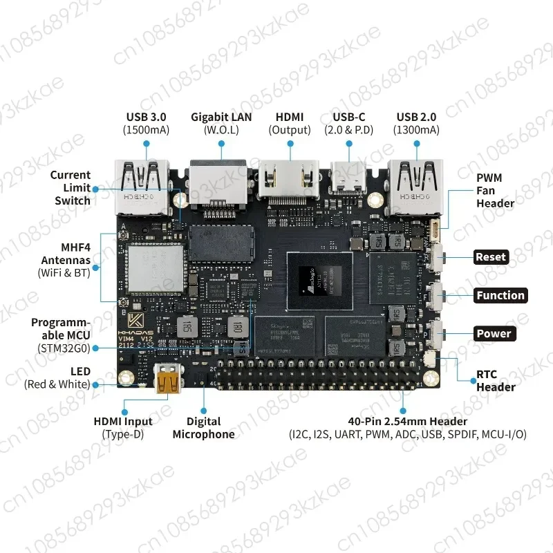 

Board Computer 8 Core 2.2GHz with 4K UI/WiFi 6/BT5.1/3 DisplayKh adas N-ew VIM4 A311D2 SoC Single /Dual Cam-era/Gigabit/3.2 TOPS