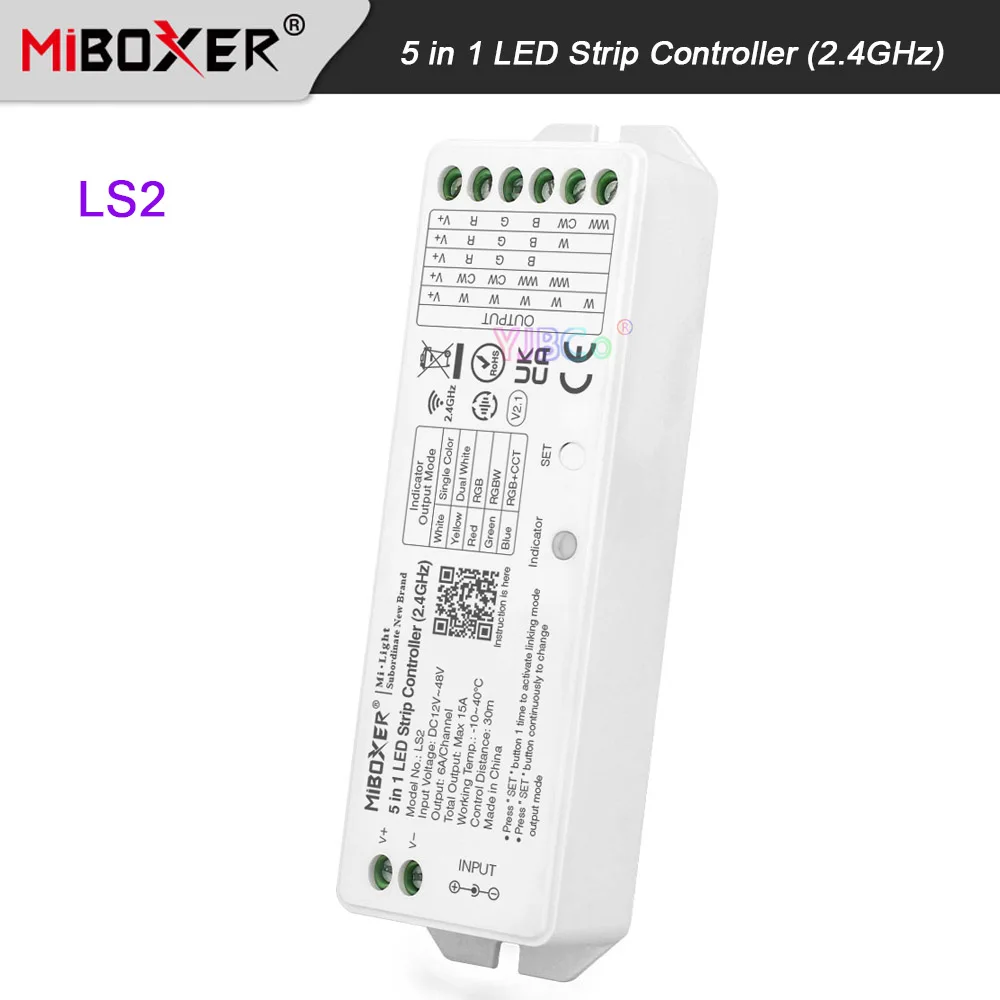 Imagem -06 - Interruptor de Parede Miboxer-rgbct Controlador de Tira Led Controle Remoto rf Rgbcct rf Zone 12v48v 24v 15a 2.4ghz em 1