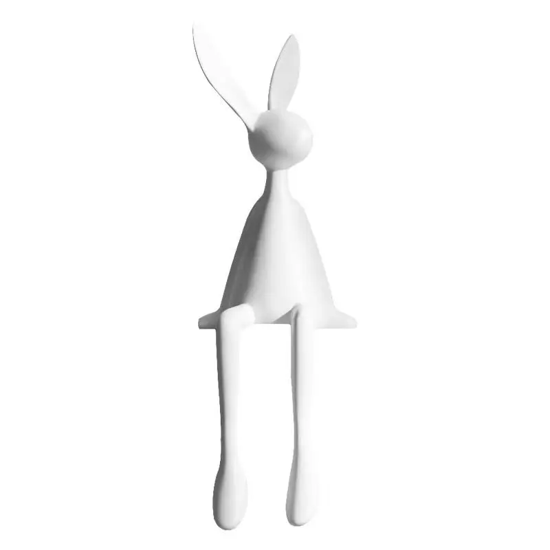 Modern Minimalist Sitting Rabbit Figurine, Creative Art Ornament Statue for Living Room Study TV Cabinet Wine Cabinet Entryway