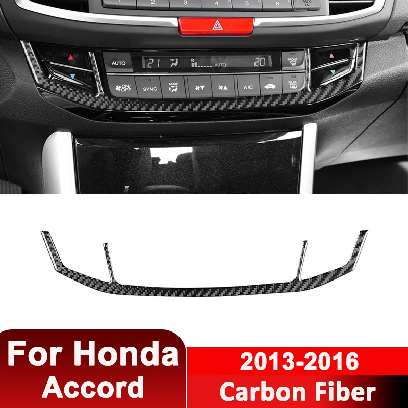 

For Honda Accord 2013-2016 Carbon Fiber Car Center Air Conditioning Control Panel Frame Decorative Sticker Auto Interior Parts