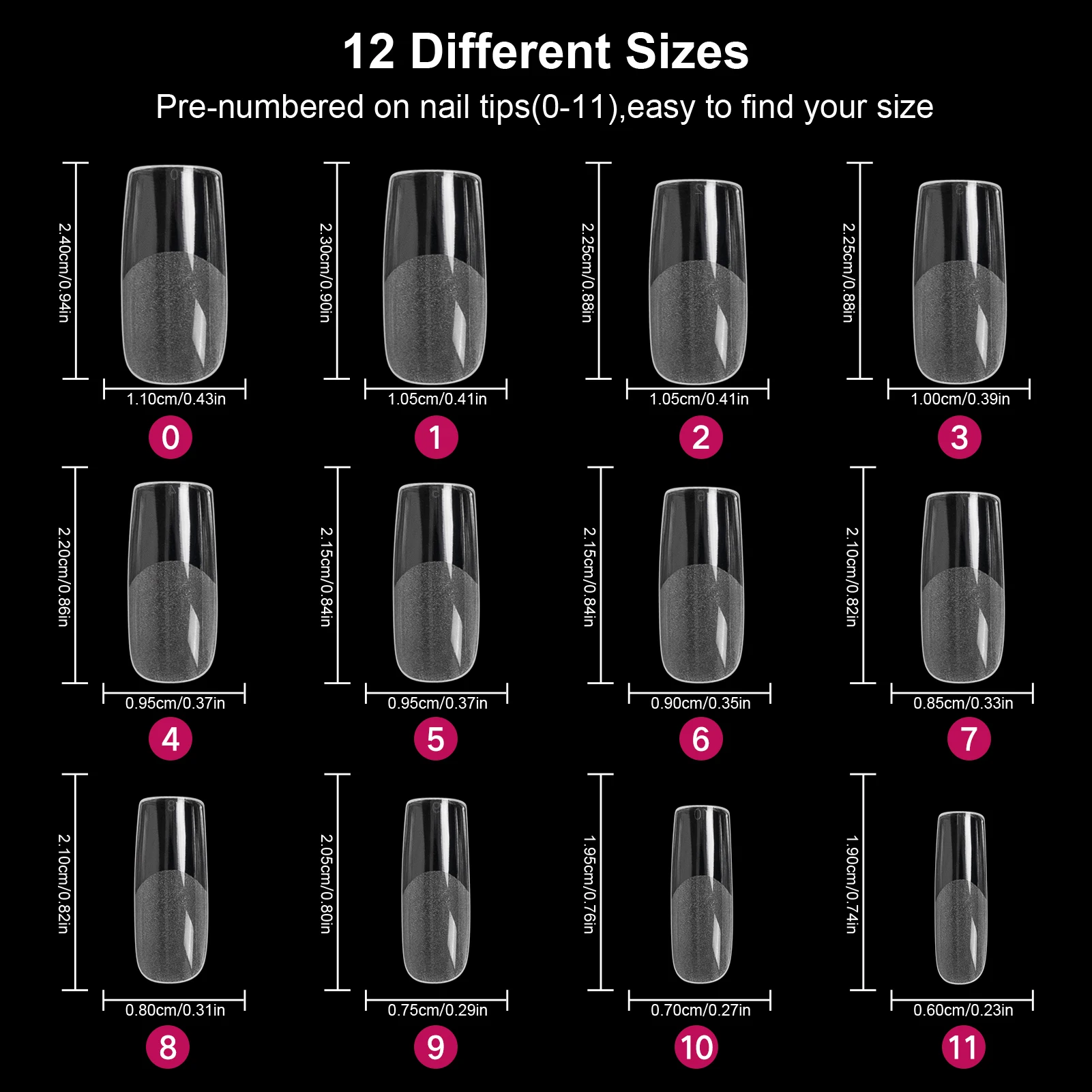 120Pcs Full Cover Press On Nail Tips Stiletto Almond Square Coffin French False Fake Soak Off Gel Nail Extension Tips Capsule