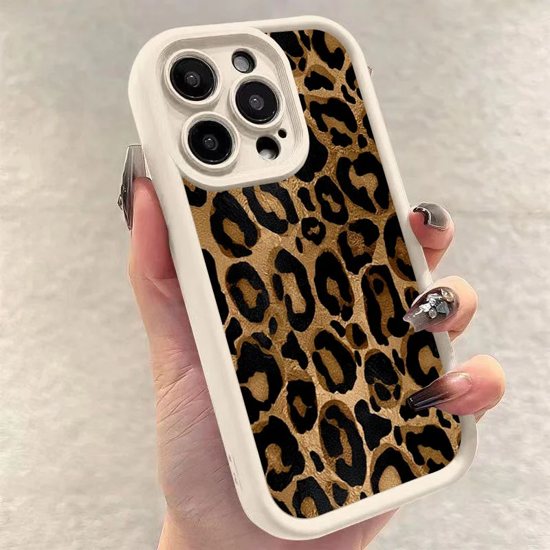 Modische schwarze Leoparden-Silikon-Handyhülle für iPhone 17 Air 14 15 16 Pro Max 11 12 13 7 8 Plus X XR XS MAX Weiche, verdickte Abdeckung – Detail 6