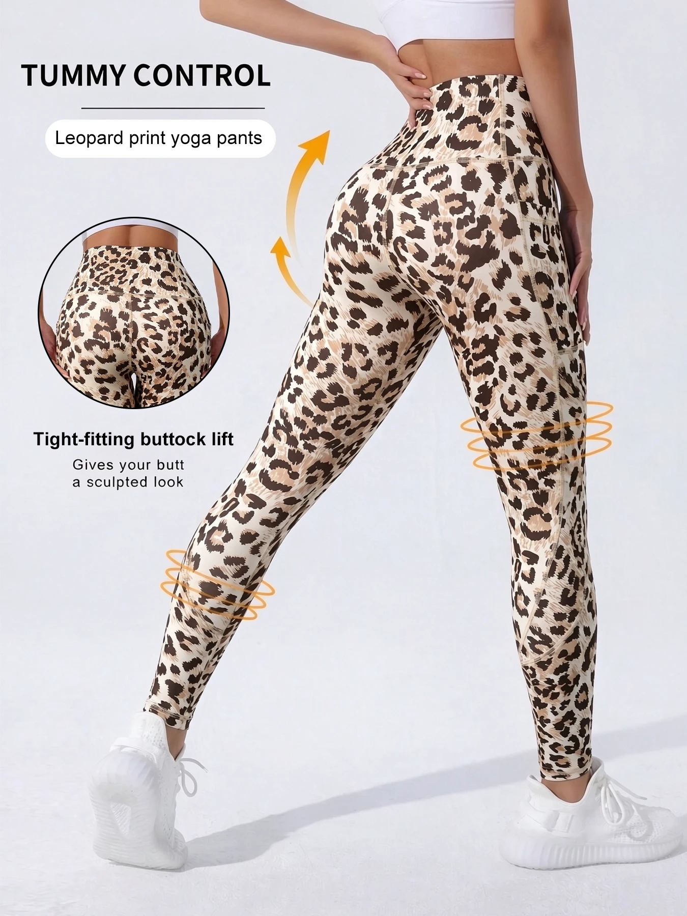 Women's Super Soft Leggings, High Waisted Hip Lift Leopard Print Tummy Control for Fitness Running Yoga Workout and Casual Wear