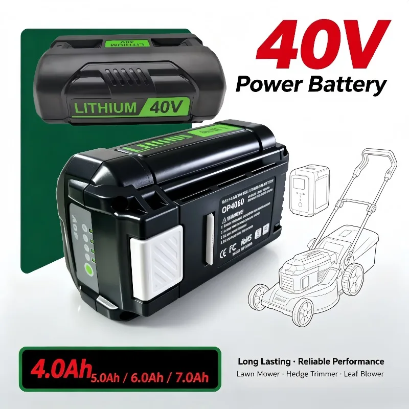 40V Li-ion Recharge Battery Kit 4.0Ah To7.0Ah Including Charger For OP4026 OP40601