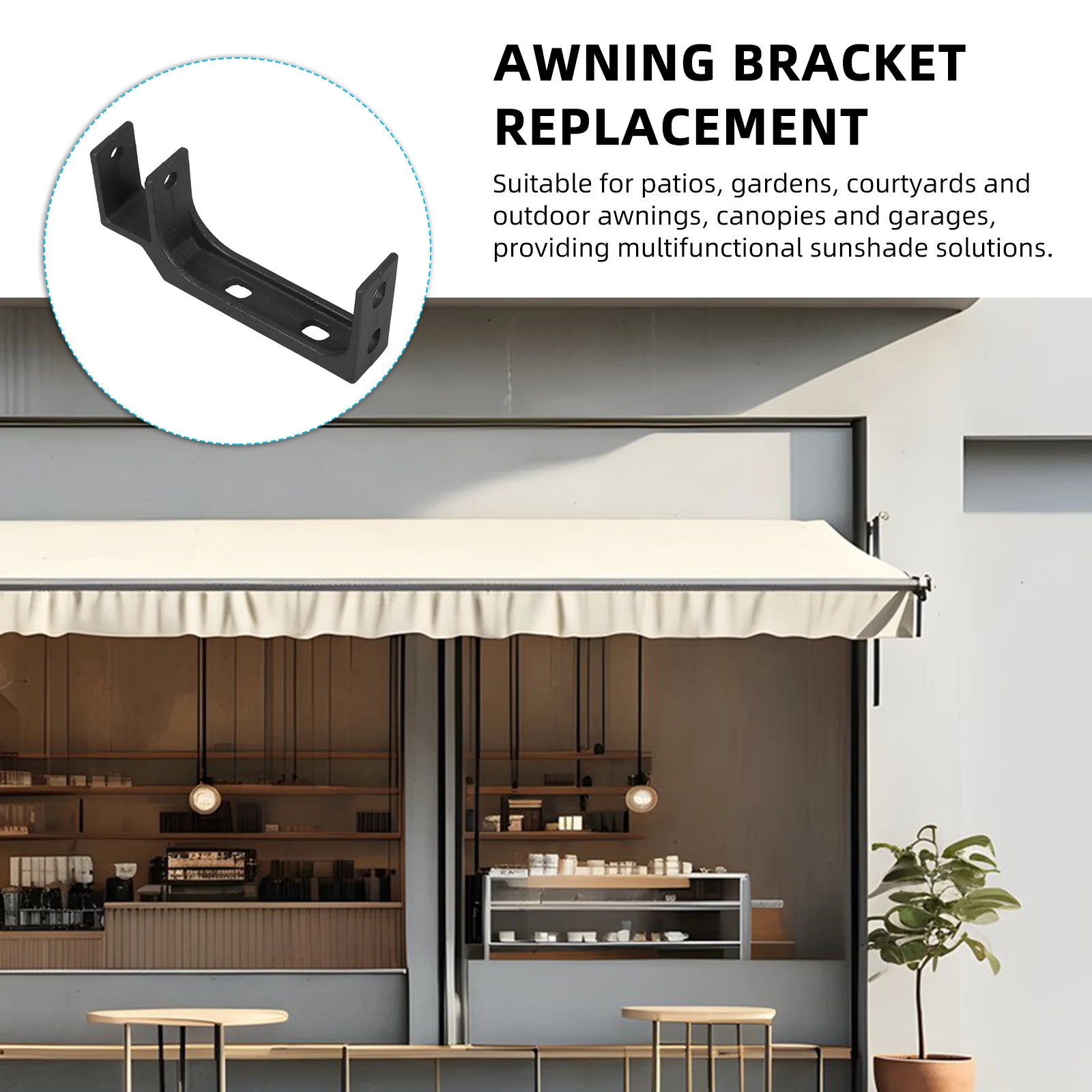 

40mm Square Tube Retractable Wall Mount Bracket Durable Weather Resistant Cast Iron Aluminum for Patios Canopies Carports Awning