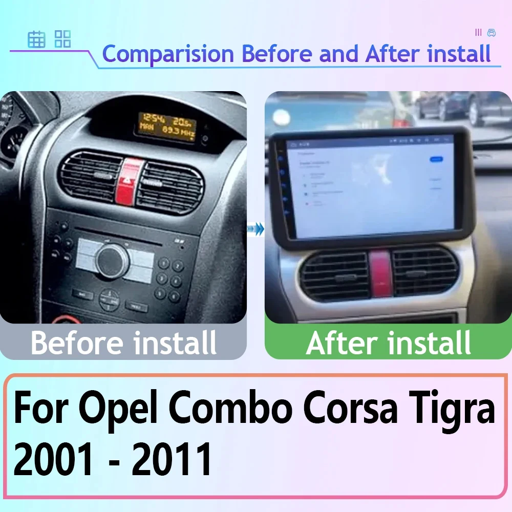 Android13 Radio Stereo Screen For Opel Combo Corsa Tigra 2001-2011 Autoradio Multimedia DVD NO 2DIN Car Player GPS Navigation