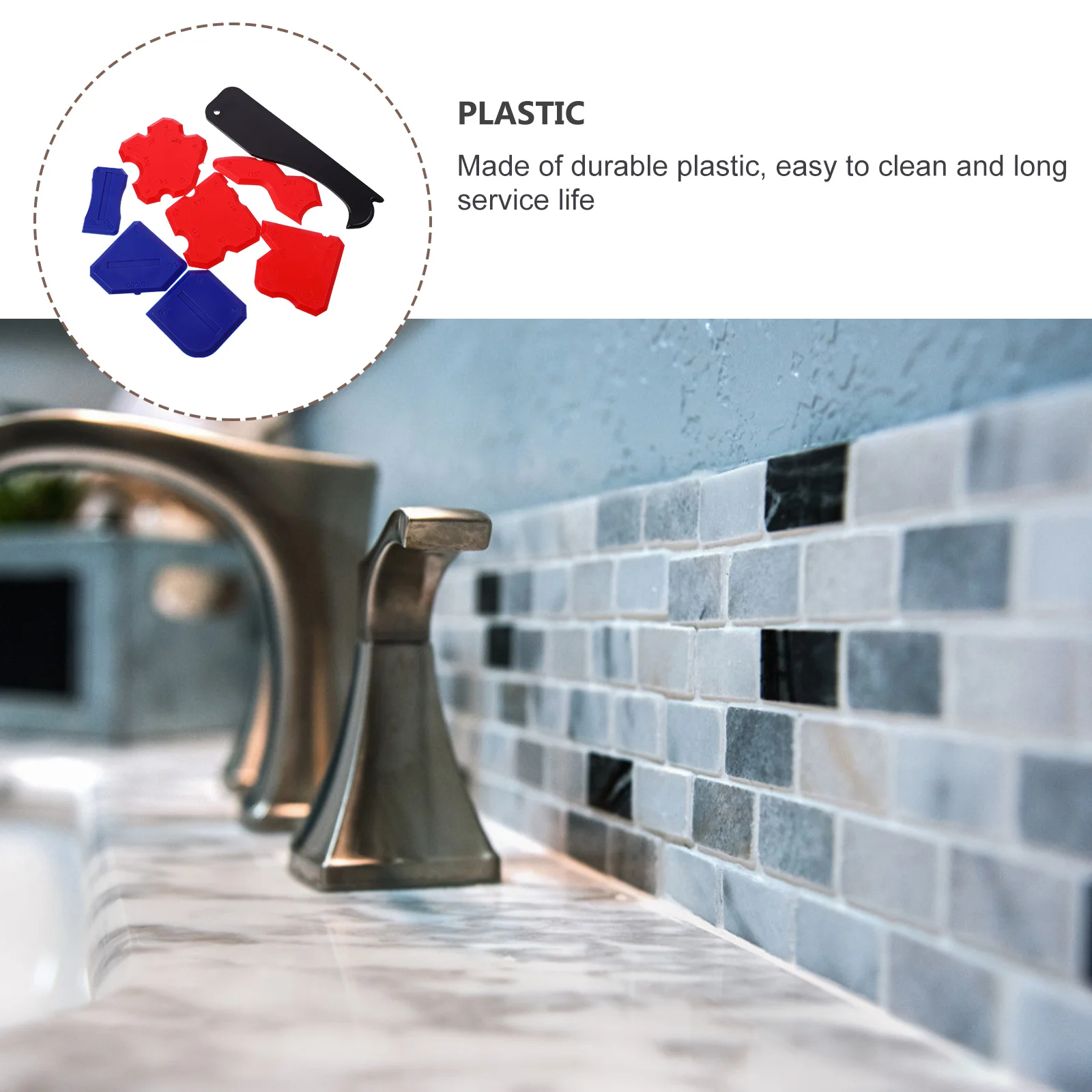 8 قطعة مجموعة ملء مجموعة أدوات الختم المطبخ الحمام السد إزالة مكشطة البلاستيك الغراء أدوات تنظيف لبلاط الزجاج الجص الراتنج #1