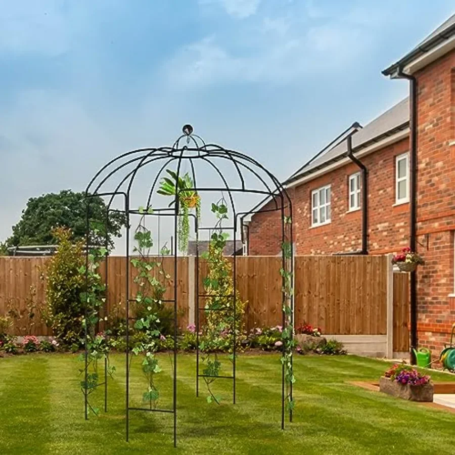 Outdoor climbing plants patio decoration wedding arches, garden arch arbor, heavy duty wrought iron pergola pavilion trellis bi