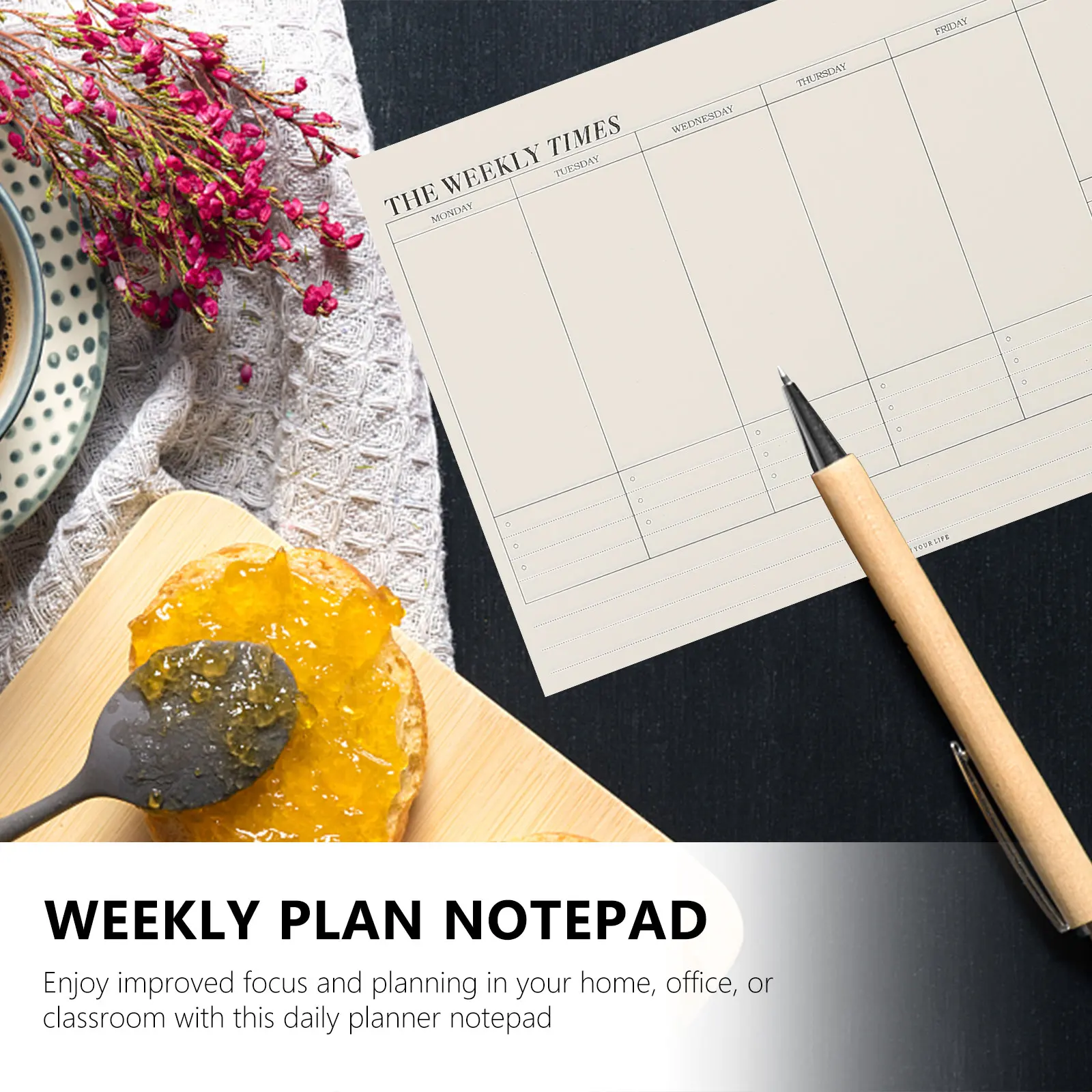 2 pezzi di agenda per ufficio, obiettivi settimanali mensili, quaderno, carta, organizer per riunioni, agenda per personale degli studenti, libro di notatura
