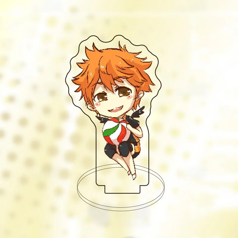 Hete Anime Acryl Staande Plaat Hinata Shoyo Schattige Q-Versie Mini Ornament Springbal Houding Brithday Cadeau Voor Vriend