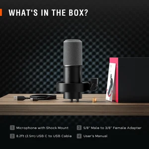 FIFINE USB/XLR DYNAMIC MICROPHONE WITH ANTICHEQUE ASSEMBLY, TOUCH THE SWITCH, TRNED FOR DRAFT AND VOLUME CONTROL, FOR PC RECORDING OR Sound Plate -K688 10 Main Sales Microphone - №9