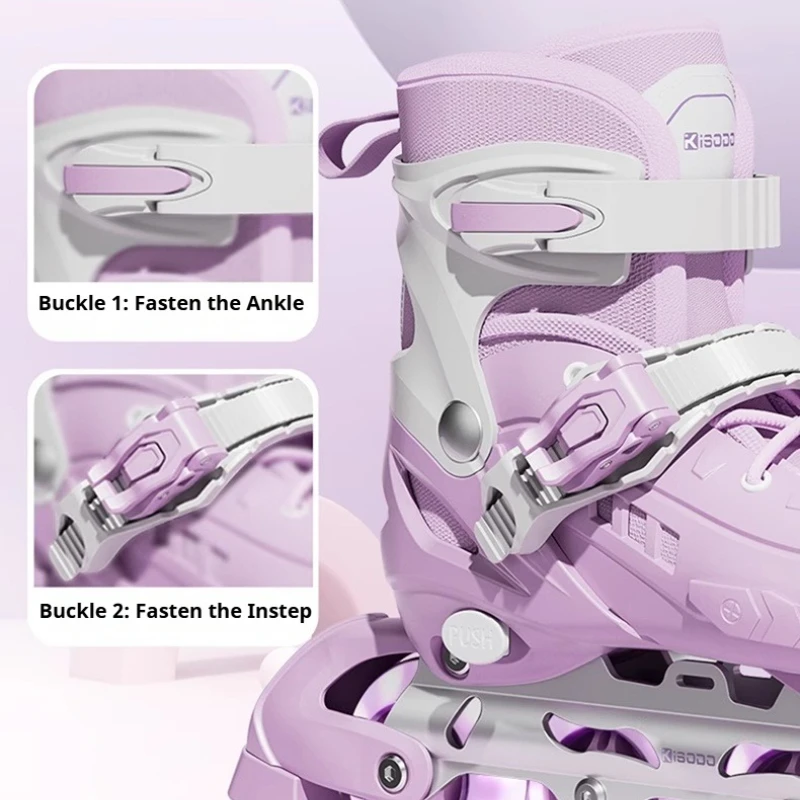 أطفال قابل للتعديل حذاء تزلج بعجلات بنين بنات 8 عجلات فلاش شفرات دوارة أحذية التزلج على الجليد إطار من الألومنيوم التزلج في الهواء الطلق المبتدئين #3