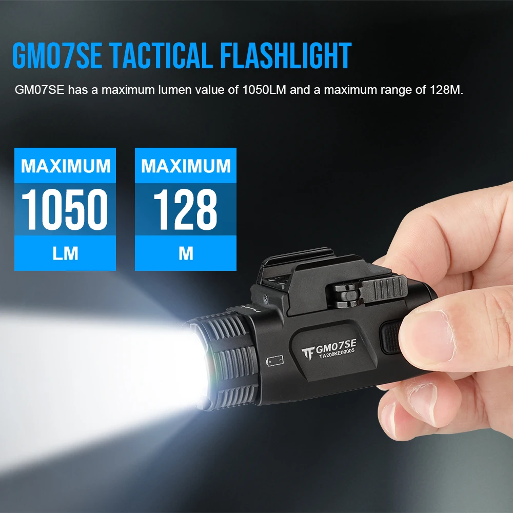 Trustfire GM07-SE 1050 Lumens Tactical LED Pistol Light Rechargeable LED Gun Flashlight Rail Mount Light Handgun Pistol Torch