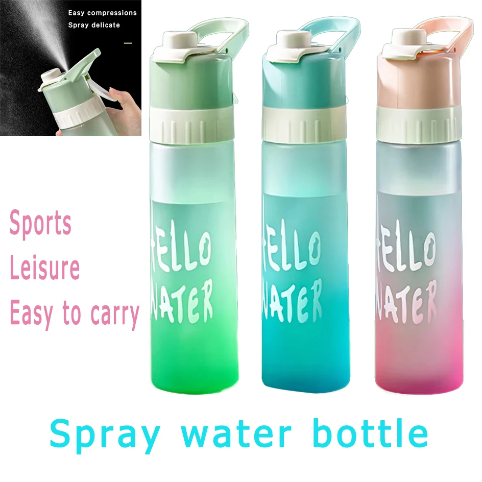 Spray Fog Water Bottle Large Capacity Male And Female Sports Food Grade Students Cool Down Portable Canteen Spray Cup