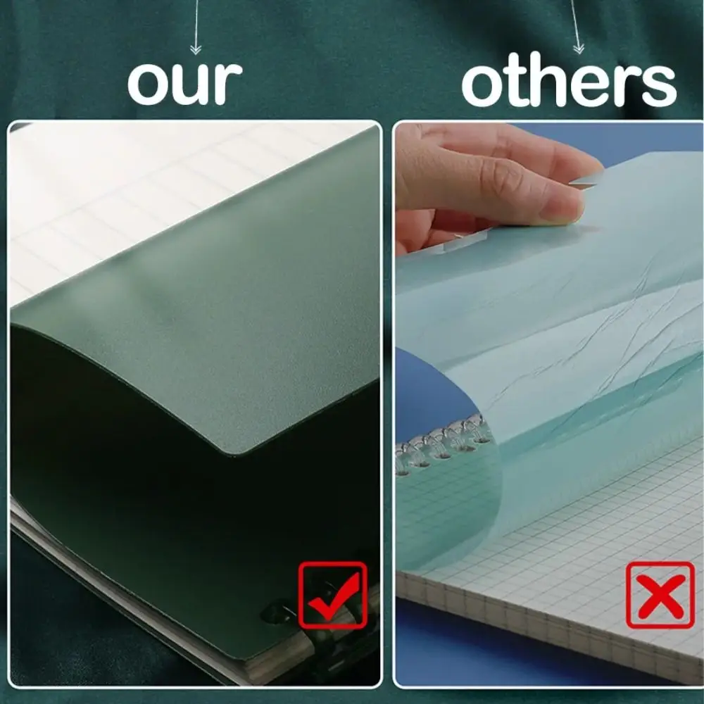 4 Uds PP cubierta de libro de hojas sueltas colorida A4 A5 B5 DIY cuaderno de hojas sueltas carpeta anillo en espiral transparente suministros escolares de oficina
