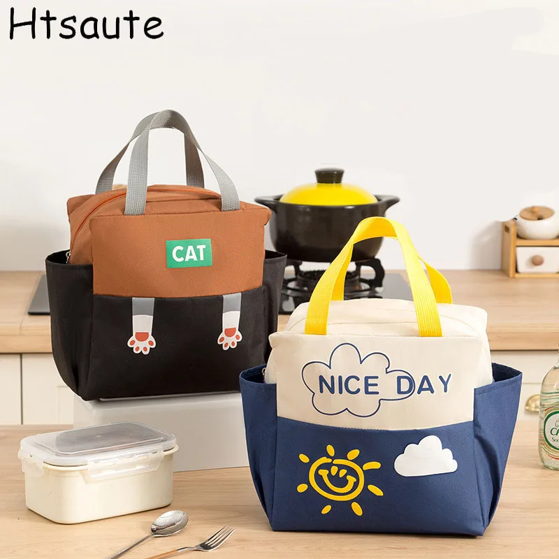 

Portable Lunch Bag Food Thermal Box Durable Waterproof Office Cooler Lunchbox With Shoulder Strap Insulated Case