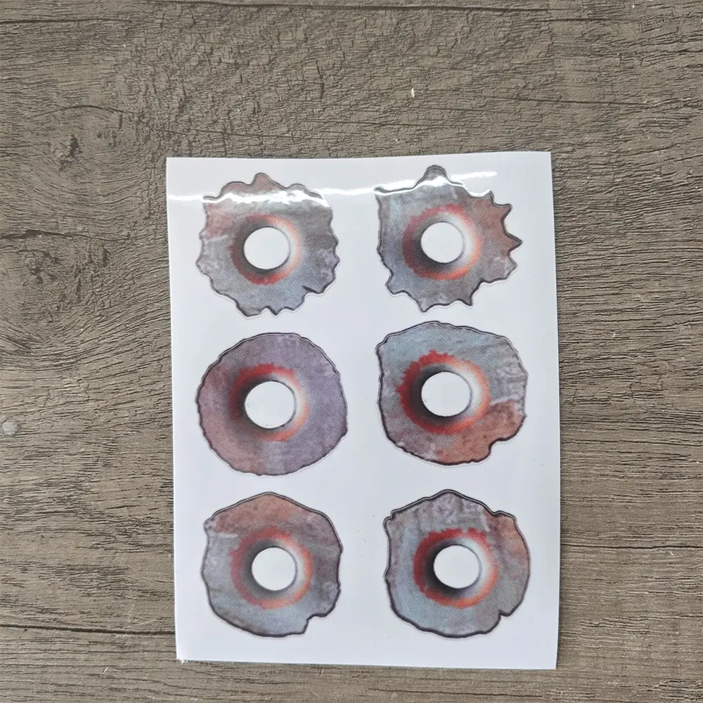 1Set 3D Rusty Bullet Hole Motorcycle Stickers Waterproof Motorbike Fairing Fuel Tank DIY Car Window Body Mirror Cup Vinyl Decals