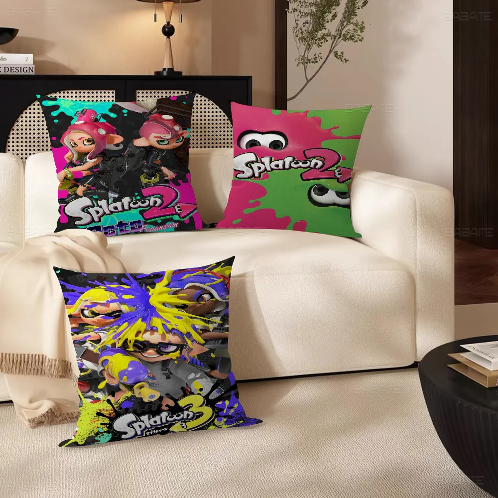 Game S-Splatoon 3 Pillow Gift Home Office Decoration Pillow Bedroom Sofa Car Cushion CoverPillow Case