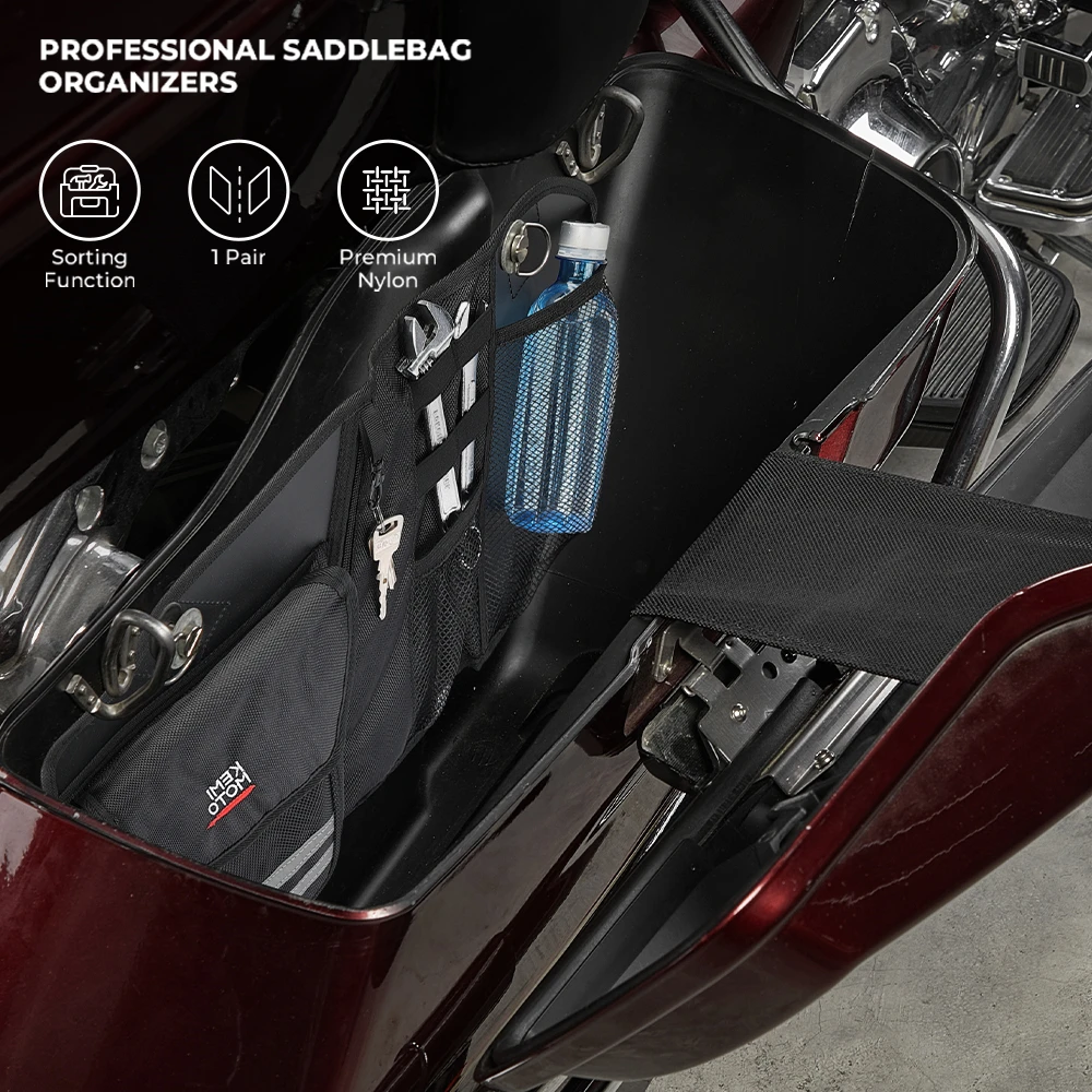 Motorcycle Saddlebag Organizers 2 Pack Liners Saddle Bag for Touring Street Glide Road King Road Glide Electra Glide 2014-2023