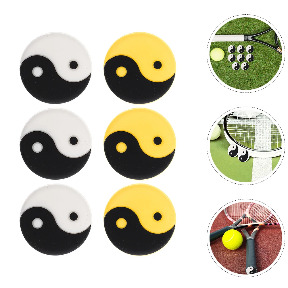

6 Pcs Tennis Balls Silica Gel Vibration Dampeners for Racket Tennis Accessories Lightweight Portable