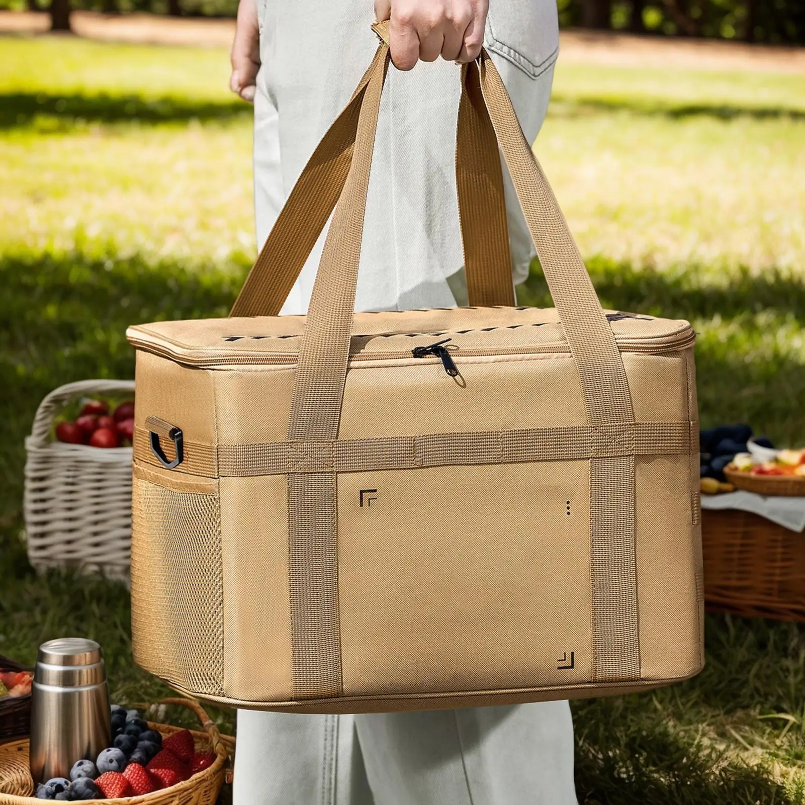 

Camping Storage Bag Outdoor Storage Soft Container 36L Insulated Cooler Case Large Capacity Organizer For Water Beer Juice