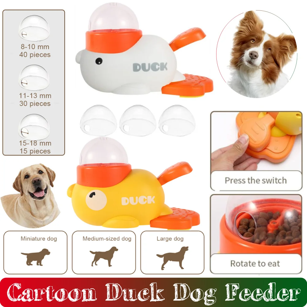 

ABS Cartoon Duck Dog Feeder Dog Interactive Slow Feeder Food Puzzle Toy Interactive for Small/Medium Dogs
