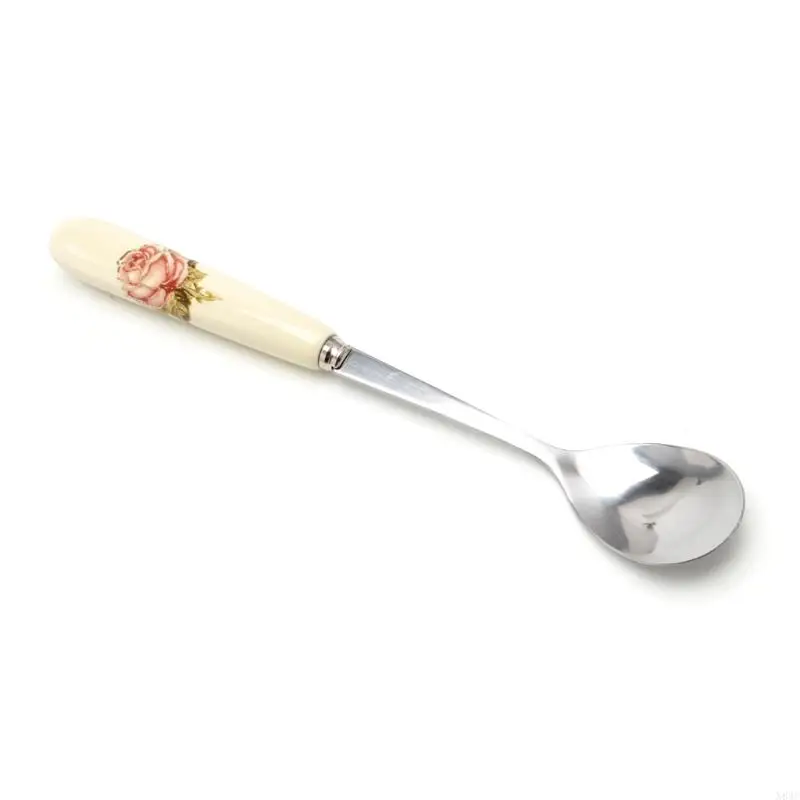 N84C 1PC Coffee Spoon com cerâmica Handle Handle Coffee Powder Making Stain