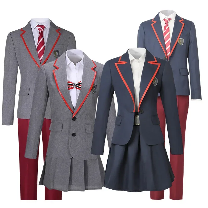 Elite School Uniform Costume Adult Women Man Jacket Shirt Skirt Pleated JK Cloth TV Series Cosplay Halloween