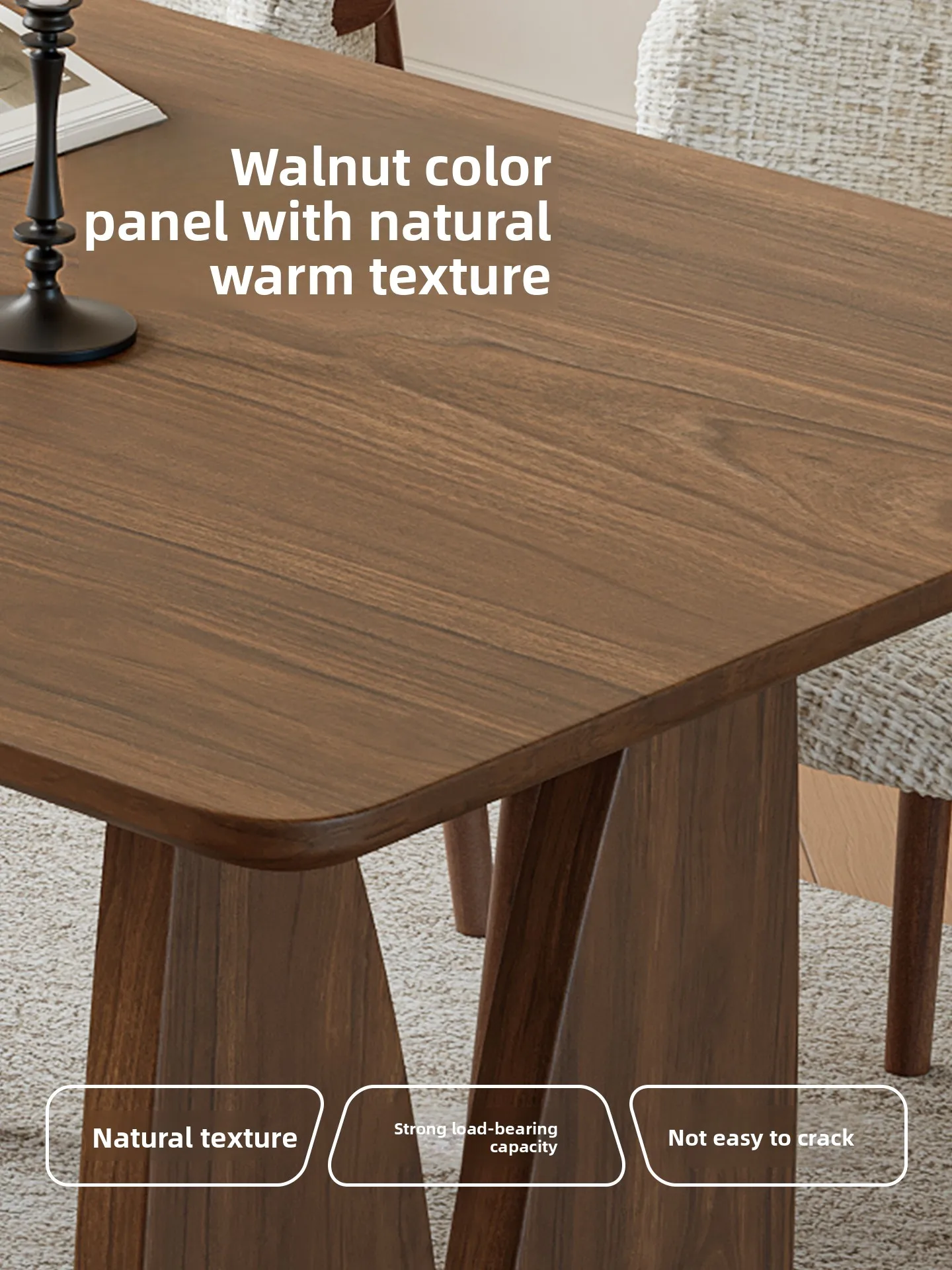 CX antique dining table walnut eating table, household dining table and chair combination
