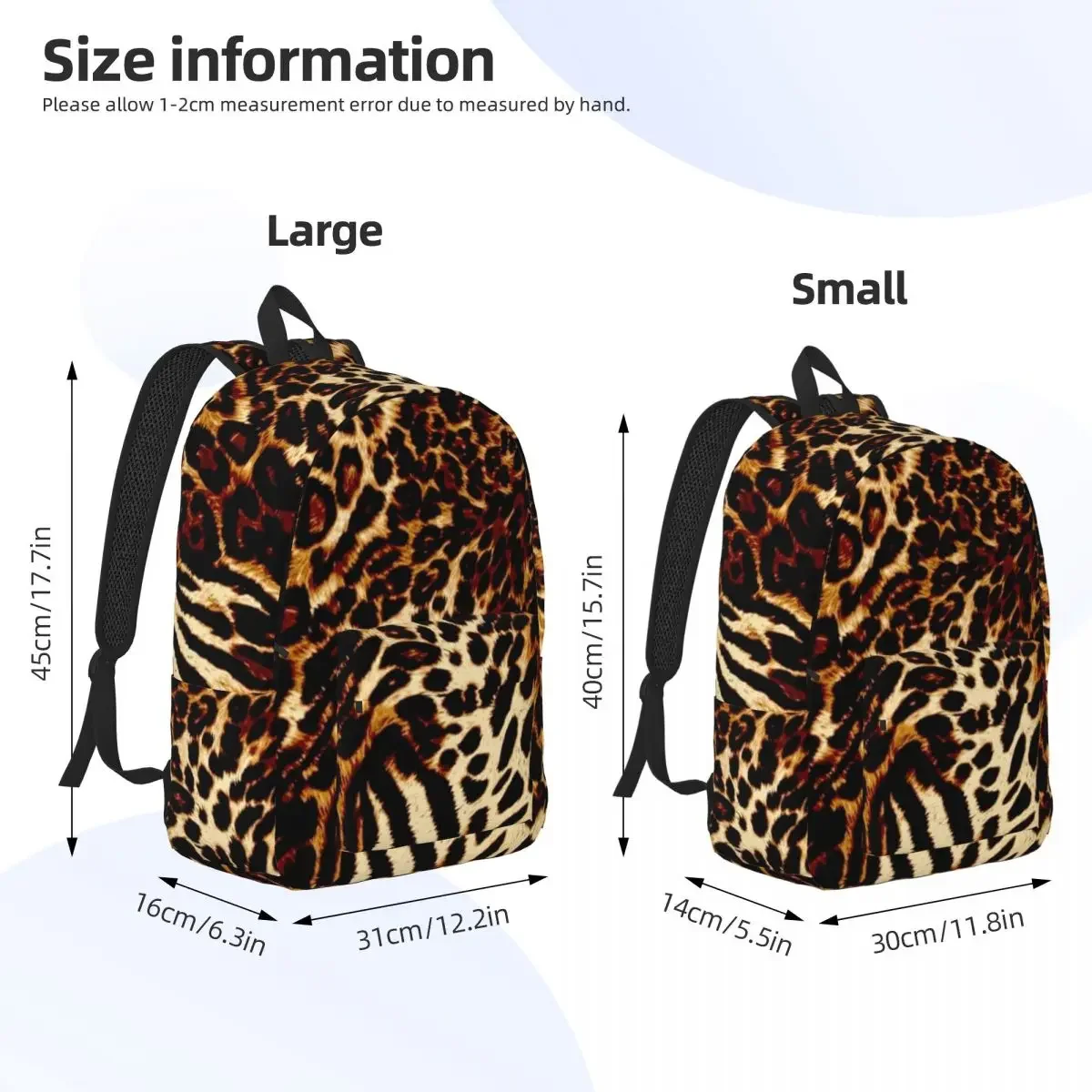 Mochila de tigre de Arte Fino de leopardo para guardería, estudiante de escuela primaria, bolsas de libros de jungla de piel abstracta, mochila de lona para niño y niña