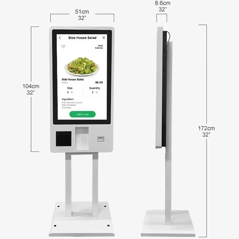 Kiosque de paiement interactif en libre-service de 21,5 pouces et 27 pouces, machines de kiosque de paiement automatique à écran tactile