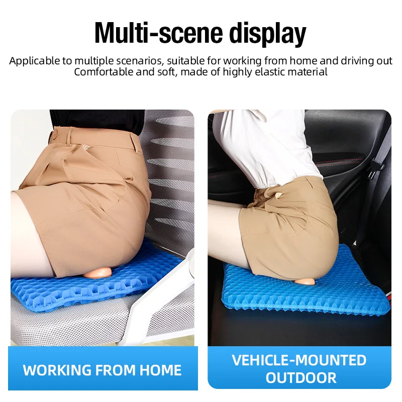 Soft and Elastic Silicone Multi-Purpose Car Seat Cushions, Detachable Covers with Durable Zippers, Anti-Slip and Decorative for