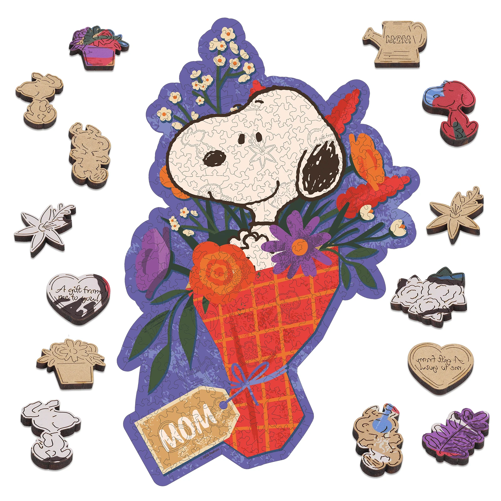 Peanuts Officially Licensed Snoopy Puzzles for Adults Wooden Jigsaw Puzzles 300PC Unique Shaped Woodstock Merchandise 11