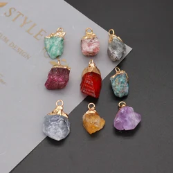Natural Stone Pendant Quartz Opal Agate Blue Turquoise Small Size Healing Crystal Stone Charms for Jewelry Making DIY Necklaces