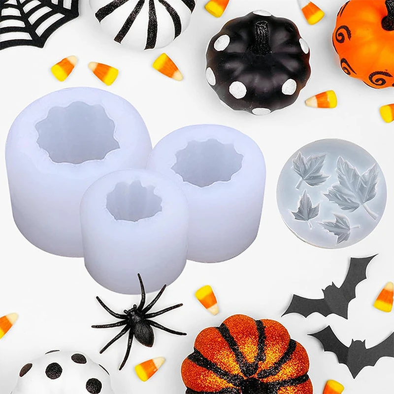 Halloween Pumpkin Silicone Mold 3D Pumpkin Candle Soap Plaster Resin Mold DIY Ice Cube Chocolate Baking Tools Halloween Crafts